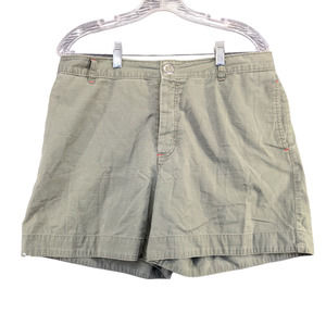 GAP Factory Store Women's Chino Shorts Green Size 12 100% Cotton Slash Pockets